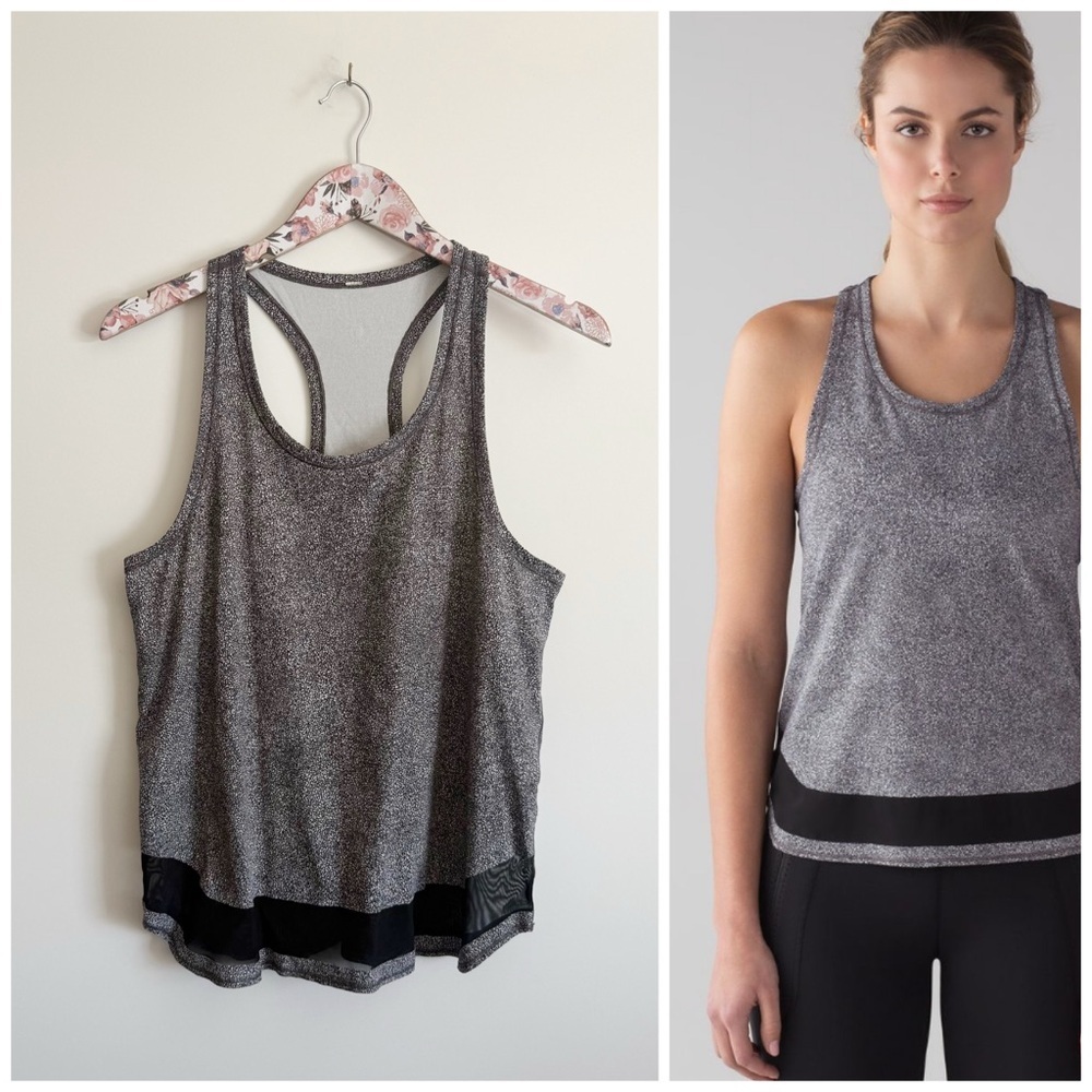 LULULEMON Smooth Stride Tank UV Protection Sea Spray Alpine White Chrome Size 8